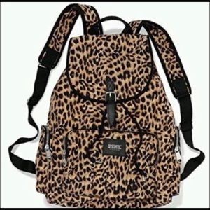 Pink Victorias Secret Cheetah   backpack RARE HTF